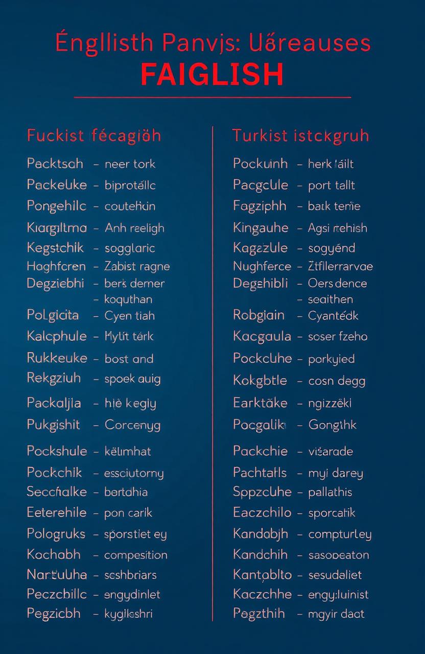 A beautifully designed graphic featuring English conversational phrases alongside their Turkish translations