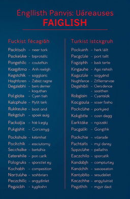 A beautifully designed graphic featuring English conversational phrases alongside their Turkish translations