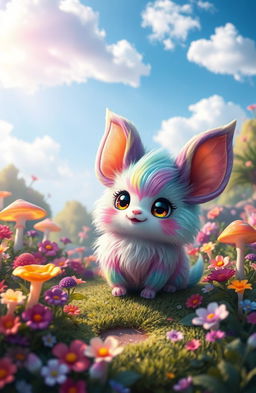 A vibrant and whimsical scene featuring a fantastical creature known as a Tensiffy