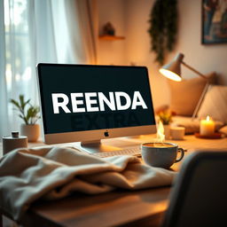An eye-catching eBook cover design featuring a close-up view of a sleek computer with the words 'RENDA EXTRA' prominently displayed on the screen