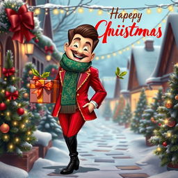 A festive design celebrating Christmas, featuring a stylish and elegant Christmas-themed Victor