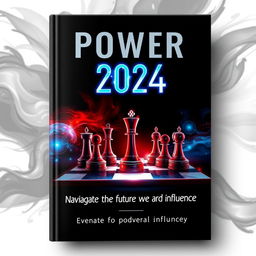 A unique and eye-catching book cover design for the title "Power Play 2024"