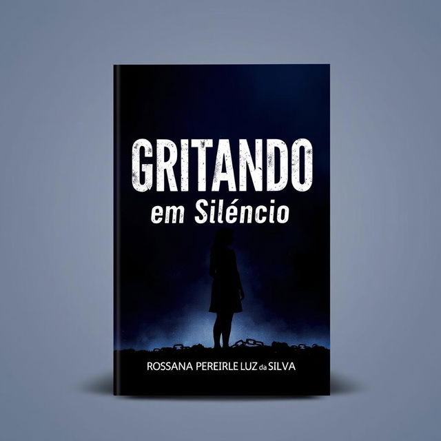 A striking eBook cover design for 'Gritando em Silêncio' by Rosana Pereira Luz da Silva