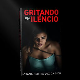 An impactful and profound ebook cover design for "Gritando em Silêncio", authored by Rosana Pereira Luz da Silva