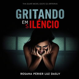 An impactful and profound ebook cover design for "Gritando em Silêncio", authored by Rosana Pereira Luz da Silva