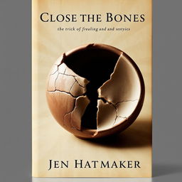 An evocative book cover for "Close the Bones" by Jen Hatmaker, emphasizing the theme of fracture and healing