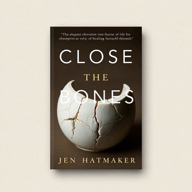 An evocative book cover for "Close the Bones" by Jen Hatmaker, emphasizing the theme of fracture and healing