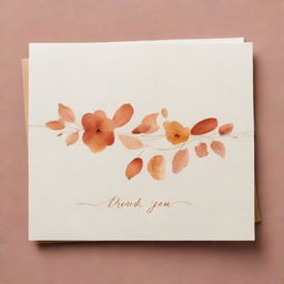 A charming image of a thank you note with warm colors and elegant handwriting.