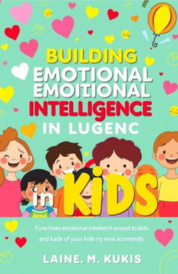 A vibrant and inviting book cover design focused on children's emotional intelligence, featuring a diverse group of happy children displaying various emotions such as joy, curiosity, and empathy