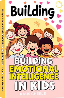 A vibrant and inviting book cover design focused on children's emotional intelligence, featuring a diverse group of happy children displaying various emotions such as joy, curiosity, and empathy