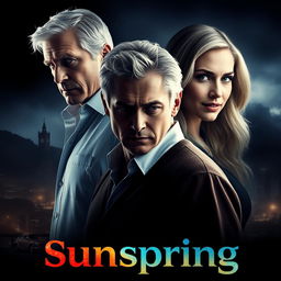 A dramatic movie poster for the film titled "Sunspring" reflecting themes of betrayal, melancholy, and jealousy