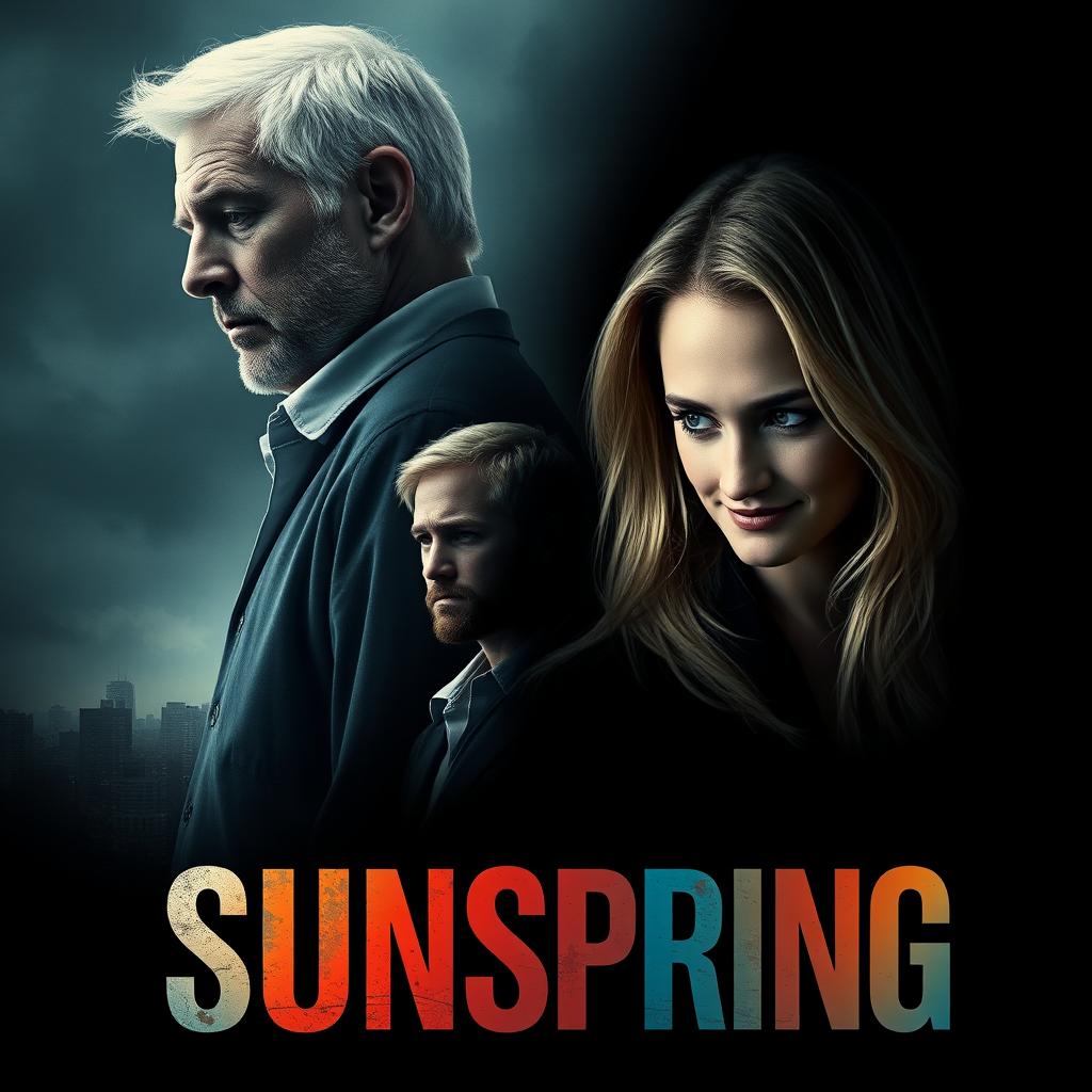 A dramatic movie poster for the film titled "Sunspring" reflecting themes of betrayal, melancholy, and jealousy