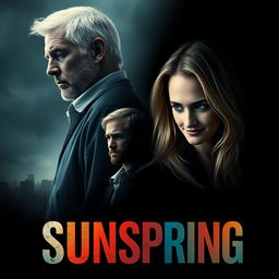 A dramatic movie poster for the film titled "Sunspring" reflecting themes of betrayal, melancholy, and jealousy