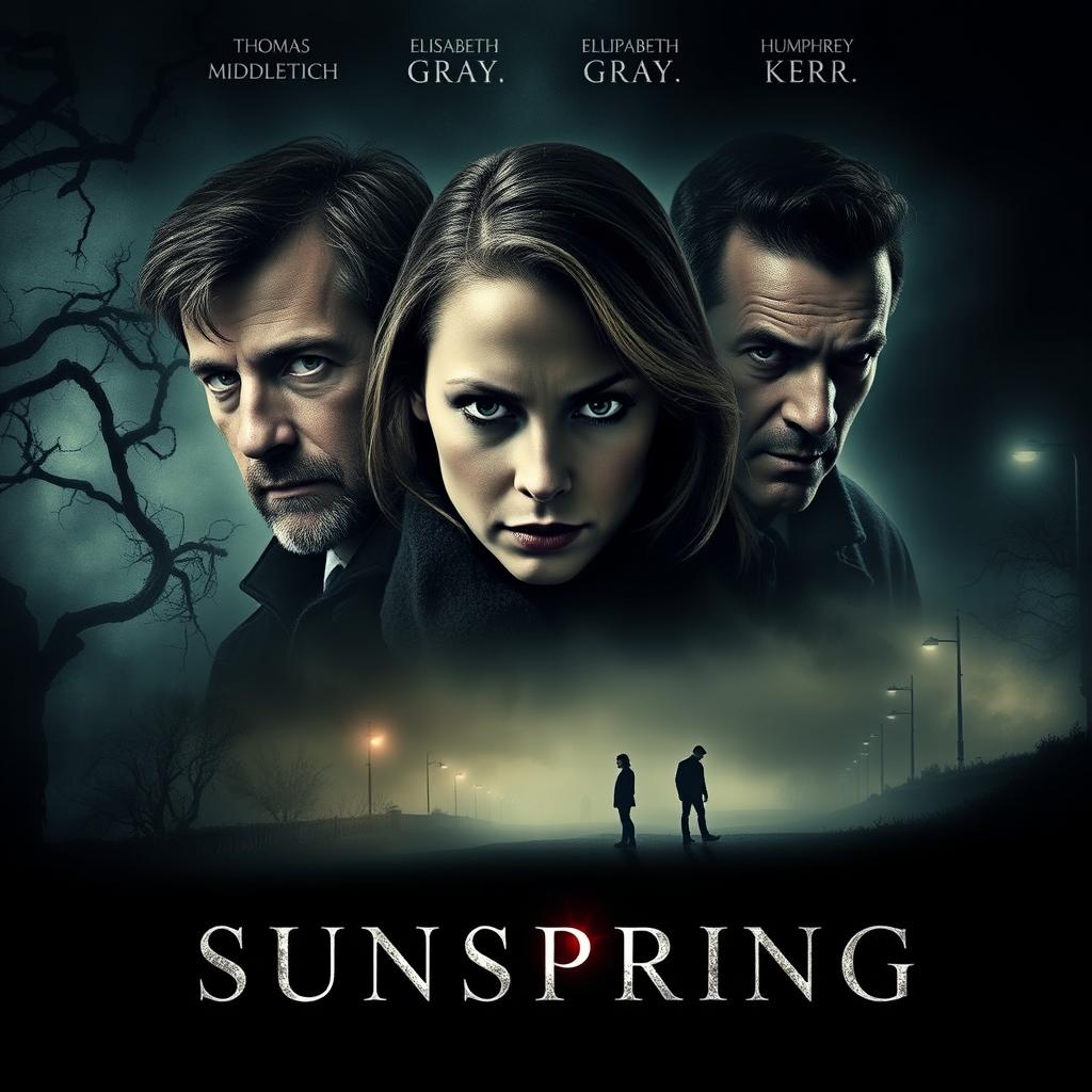 An engaging movie poster for the film titled "Sunspring" that embodies themes of betrayal, melancholy, jealousy, and murder with a horror twist