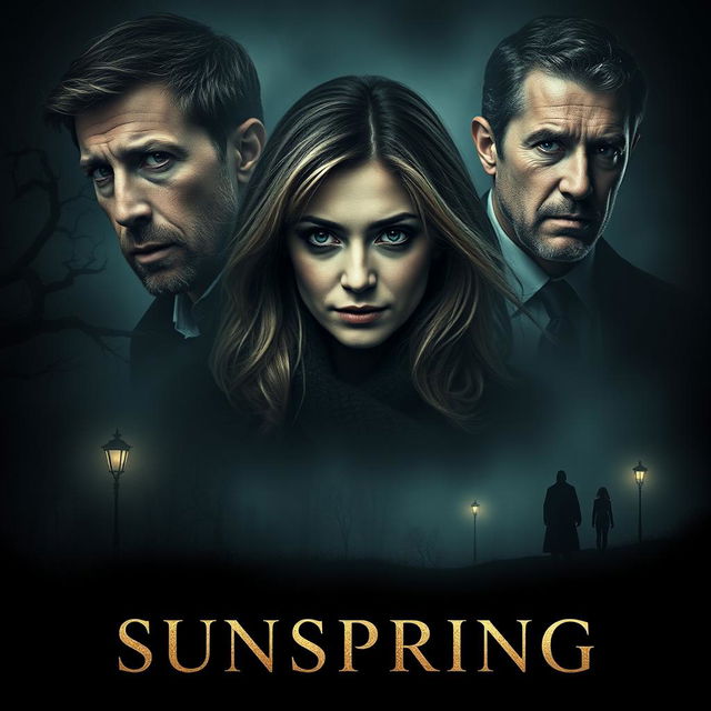 An engaging movie poster for the film titled "Sunspring" that embodies themes of betrayal, melancholy, jealousy, and murder with a horror twist