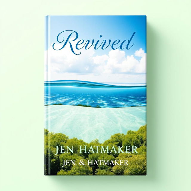 A beautiful book cover for "Revived" by Jen Hatmaker, themed around the concepts of life, air, and water