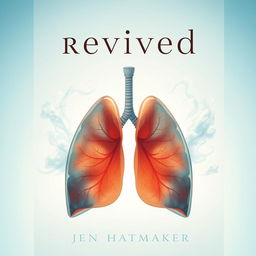 An intriguing book cover for "Revived" by Jen Hatmaker, centered around the theme of 'air in lungs' symbolizing breath and life