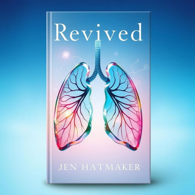 A thought-provoking book cover for "Revived" by Jen Hatmaker, focused on the theme of 'air in lungs' symbolizing renewal and life