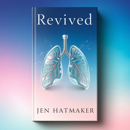 A thought-provoking book cover for "Revived" by Jen Hatmaker, focused on the theme of 'air in lungs' symbolizing renewal and life