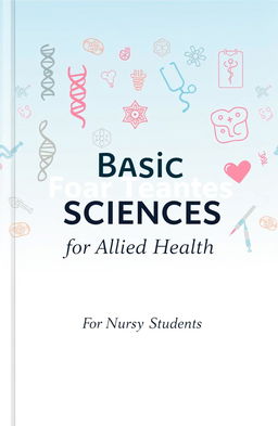 A visually appealing book cover design for 'Basic Sciences for Allied Health'