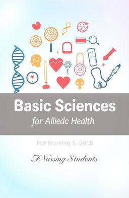 A visually appealing book cover design for 'Basic Sciences for Allied Health'