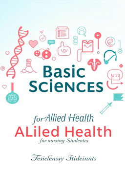 A visually appealing book cover design for 'Basic Sciences for Allied Health'