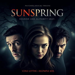 An intense movie poster for the film titled "Sunspring" that encapsulates its themes of betrayal, melancholy, murder, and possessive jealousy, along with a horror twist