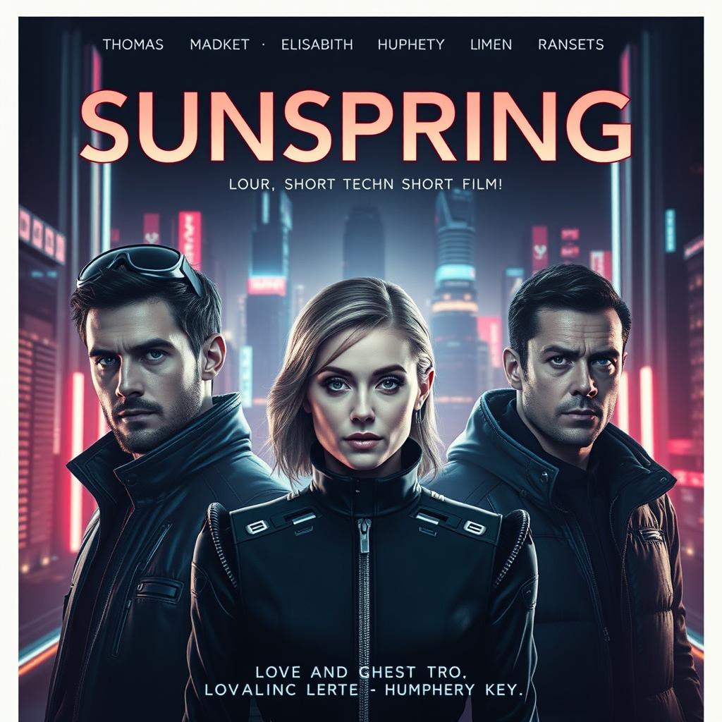 A dramatic and futuristic poster for the short film 'Sunspring'