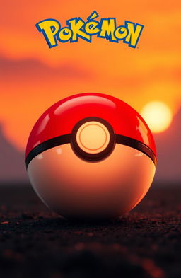 A highly detailed, realistic Pokéball centered in the foreground, illuminated by soft lighting