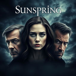 A striking movie poster for the film titled "Sunspring," encapsulating themes of betrayal, melancholy, murder, and possessive jealousy