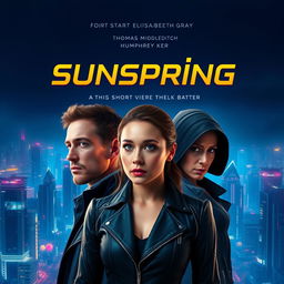 A vibrant and captivating poster for the short film 'Sunspring', set in a futuristic world