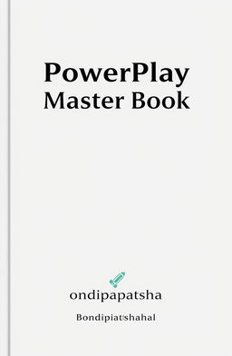 A minimalist book cover design for the 'PowerPlay Master Book' by Bondipatshala