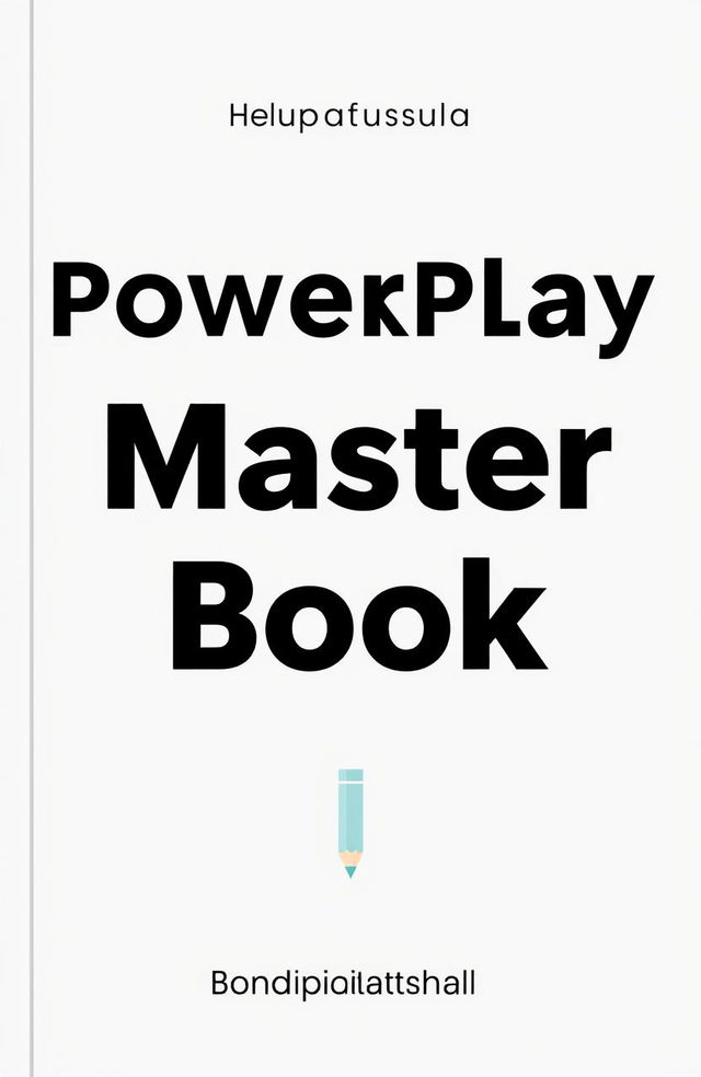 A minimalist book cover design for the 'PowerPlay Master Book' by Bondipatshala