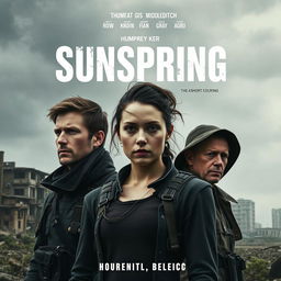 A striking poster for the short film 'Sunspring', set in a dystopian future