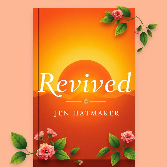 A striking book cover design for 'Revived' by Jen Hatmaker featuring warm, earthy tones with a vibrant sunrise in the background symbolizing renewal and hope