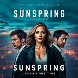 An eye-catching poster for the short film 'Sunspring', capturing the essence of a futuristic drama