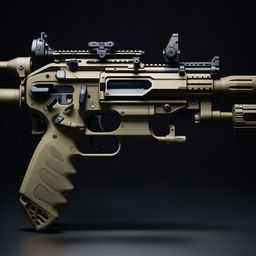 A medium-sized, modern gun used by special forces, highlighting its advanced technology and precise design.