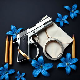 A striking dark romance book cover set against a bold black and blue background, capturing the tension and allure of an enemies to lovers theme