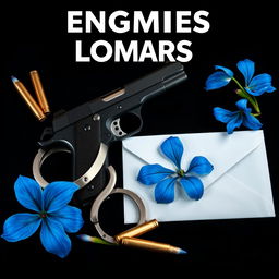 A striking dark romance book cover set against a bold black and blue background, capturing the tension and allure of an enemies to lovers theme