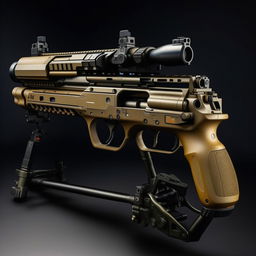 A medium-sized, modern gun used by special forces, highlighting its advanced technology and precise design.