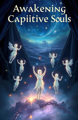 A fantastical image depicting a mystical scene titled 'Awakening Captive Souls'