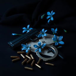 A dark romance book cover featuring a black and blue background
