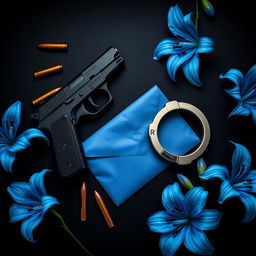 A dark romance book cover featuring a black and blue background