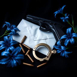 A dark romance book cover featuring a black and blue background