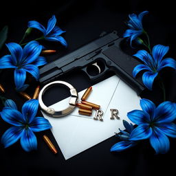 A dark romance book cover featuring a black and blue background