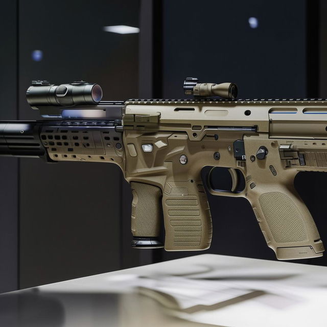 A modern gun specifically designed for special forces, demonstrating cutting-edge technology and precision engineering.