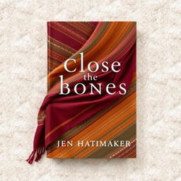 A captivating book cover design for 'Close the Bones' by Jen Hatmaker, featuring a stunning rebozo that elegantly wraps around the cover