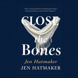 A book cover design for 'Close the Bones' by Jen Hatmaker, featuring a striking navy blue background with elegant white typography