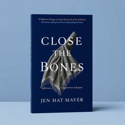 A book cover design for 'Close the Bones' by Jen Hatmaker, featuring a striking navy blue background with elegant white typography