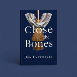 A book cover design for 'Close the Bones' by Jen Hatmaker, featuring a deep navy blue background that sets a calm and inviting tone